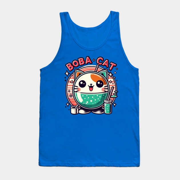 Boba Cat Tank Top by AlephArt